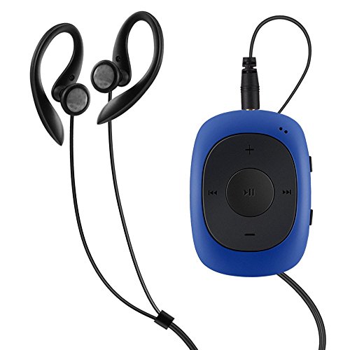 AGPtek G02 Mini-clip Reproductor de MP3 8 GB de capacidad con radio FM( una Funda silicona incluido) , Azul