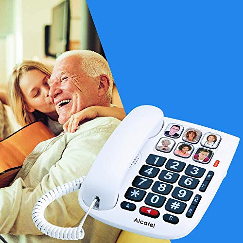 Alcatel Max 10 - Teléfono con cable para personas mayores, blanco