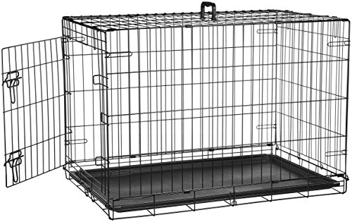 AmazonBasics - Jaula plegable de metal para mascota (una puerta, 91 cm largo) AmazonBasics - Jaula plegable de metal para mascota (una puerta, 91 cm largo)