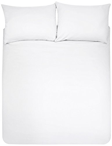 AmazonBasics - Juego de fundas de edredón y de almohada de microfibra, 260 x 220 cm + 2 fundas 50 x 80 cm - Blanco AmazonBasics - Juego de fundas de edredón y de almohada de microfibra, 260 x 220 cm + 2 fundas 50 x 80 cm - Blanco