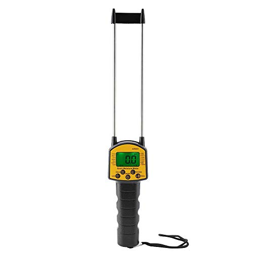 AR991 Medidor de Humedad Digital de Grano con Pantalla LCD y Sonda de Acero de Doble Barra para Hogar, Jardín, Planta, Granja y Césped