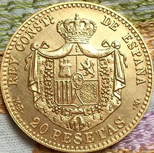 ARUNDEL SERVICES EU ESPAÑOL 20 Pesetas MONDEDA 1889 ESPAÑOL Réplica Alfonso XIII Monedas Acuñar