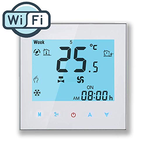 Arxus WiFi Programable Smart Termostato Pantalla LCD Controlador de Temperatura para Calderas de Calefacción/Aire Acondicionado Trabaje con Alexa Google Home IFTTT