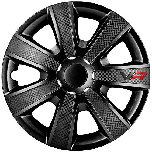 AUTOSTYLE VR Negro 14 Set VR Negro/Carbon Look/Logo - Tapacubos (4 Unidades) AUTOSTYLE VR Negro 14 Set VR Negro/Carbon Look/Logo - Tapacubos (4 Unidades)