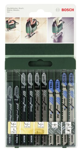 Bosch 2 609 256 746 - Juego de hojas de sierra de calar de 10 piezas vástago en T Bosch 2 609 256 746 - Juego de hojas de sierra de calar de 10 piezas vástago en T