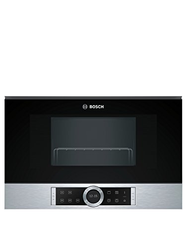 Bosch BEL634GS1 Serie 8 - Microondas integrable / encastre, 21 L, 900 W, color negro con acero inoxidable