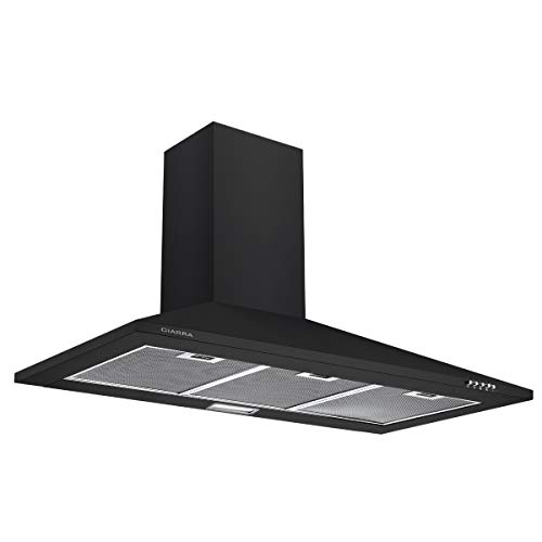 CIARRA CBCB9201 Campana Extractora Decorativa 90cm 380m³/h 65W - 3 Velocidades - Evacuación al Exterior y Recirculación Interna por Filtro de Carbón CBCF002 - Acero inoxidable Negro CIARRA CBCB9201 Campana Extractora Decorativa 90cm 380m³/h 65W - 3 Velocidades - Evacuación al Exterior y Recirculación Interna por Filtro de Carbón CBCF002 - Acero inoxidable Negro