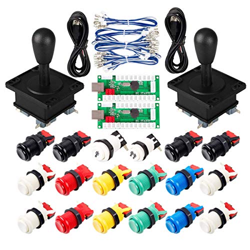 Clásico juego de arcada de bricolaje Parte de Mame USB gabinete 2x Zero Delay codificador USB para juegos de PC + 2x 8 Camino Joystick + 18x Arcade Push Button (incluyendo 1p / 2p teclas de partida) Clásico juego de arcada de bricolaje Parte de Mame USB gabinete 2x Zero Delay codificador USB para juegos de PC + 2x 8 Camino Joystick + 18x Arcade Push Button (incluyendo 1p / 2p teclas de partida)