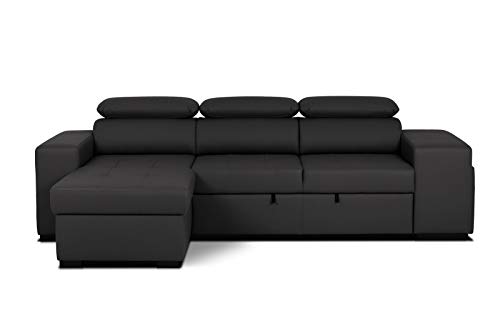 Confort24 John Hogar Sofá Cama 3 Plazas o 4 Plazas Chaise Longue Derecha o Izquierda Esquinero Reposacabezas Ajustable 2 Puffs Negro Salon Decoración de Hogar Polipiel Piel Sintética Negro Confort24 John Hogar Sofá Cama 3 Plazas o 4 Plazas Chaise Longue Derecha o Izquierda Esquinero Reposacabezas Ajustable 2 Puffs Negro Salon Decoración de Hogar Polipiel Piel Sintética Negro