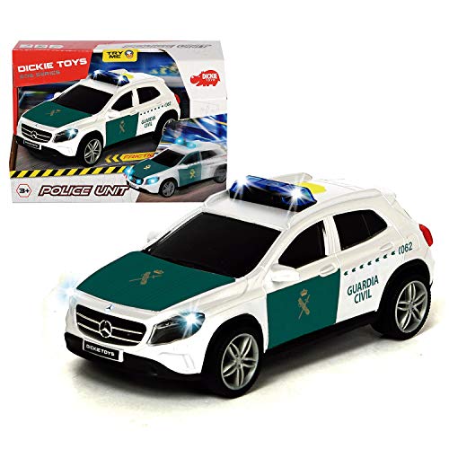 Dickie-Guardia Civil Coche Mercedes Clase A 15cm 1152015 Vehículo de Juguete con función, Color Blanco/Verde