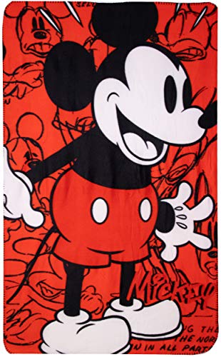 Disney - Manta polar para adultos y niños con licencia de Mickey y Minnie Mouse, suave al tacto, tela polar, tamaño grande, Forro polar, Rosa, Size 150 x 100 cm