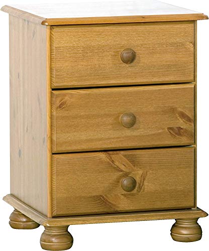 Dogar Altea Mesita 3 cajones, Pino, Miel, 55x48x34 cm Dogar Altea Mesita 3 cajones, Pino, Miel, 55x48x34 cm