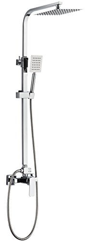 DP Grifería SD31010 Set de ducha extensible en acero inoxidable con grifo monomando, Plateado DP Grifería SD31010 Set de ducha extensible en acero inoxidable con grifo monomando, Plateado