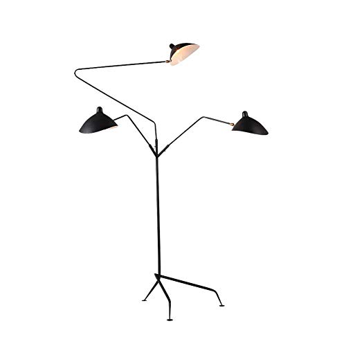 DyAn E27 Lámpara de Piso, Estilo Industrial Loft Retro del Balance del Brazo de la lámpara de pie Tres lámpara de Bombillas, Negro 180cm DyAn E27 Lámpara de Piso, Estilo Industrial Loft Retro del Balance del Brazo de la lámpara de pie Tres lámpara de Bombillas, Negro 180cm