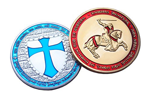 Eillwin Templar Set 2 x Moneda Token Chapado en Oro & Plata Caballero FE Conmemorativa de la colección & Honor Presente