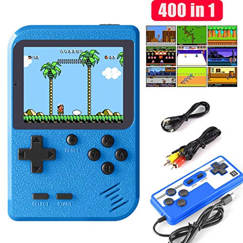 ETPARK Consola de Juegos Portátil, 400 Juegos Retro Consola con 2.8 Pulgadas Pantalla a Color Soporte Dos Jugadores y Conexión de TV con Batería recargable de 800 mAh Presente para niños y adultos