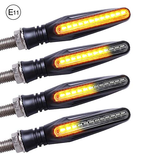 FEZZ Intermitentes Led Moto Universales Intermitentes Moto Homologados Luz Senal de Giro Indicator Faros Ambar, Pack of 2