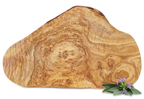 Figura Santa Tabla de Madera de Olivo Orgánica Tabla de Madera de Olivo - Tabla para Cortar - Bandeja. Madera de Olivo finamente veteada. Longitud 29-30 cm. Anchura 15-18 cm.
