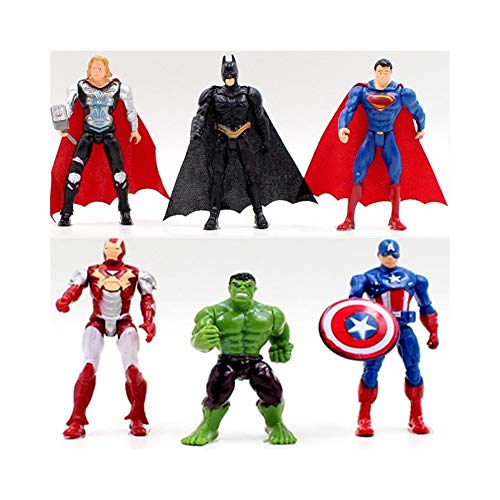 Final Fantasy Marvel Set de Figuras de Acción, 6 unids Superhéroe Avengers Iron Man Hulk Capitán América Superman Batman Figuras de Acción de Regalo Juguetes para niños