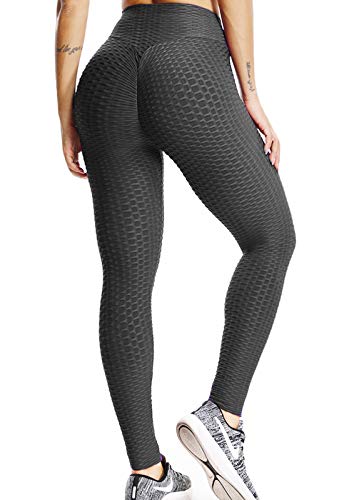 FITTOO Mallas Pantalones Deportivos Leggings Mujer Yoga de Alta Cintura Elásticos Yoga Running Fitness Negro M