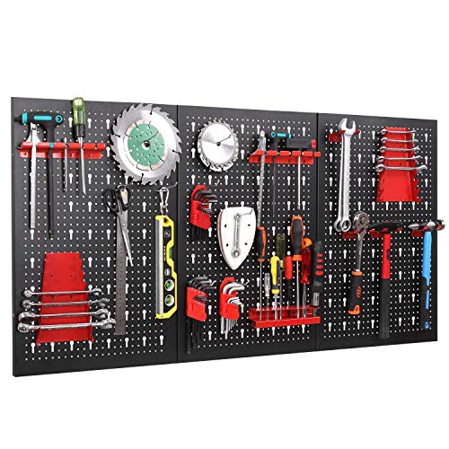 Fixkit Panel para Herramientas de Metal 17 Piezas, 120 x 60 cm, Organizador y Soporte para Pared de Multiusos, Tablero Perforado Fixkit Panel para Herramientas de Metal 17 Piezas, 120 x 60 cm, Organizador y Soporte para Pared de Multiusos, Tablero Perforado