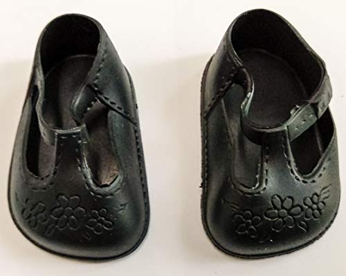 Folk Artesanía Par Zapatos muñeca Negro, Ideales para Lesly de Famosa.