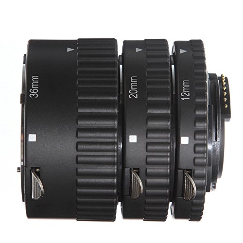 Fotga Auto Focus - Tubo de Extensión Macro (12 mm, 20 mm, 36 mm) para Cámaras Réflex Digitales Nikon D7500 D7200 D7100 D7000 D5600 D5300 D5200 D5100 D5000 D3100 D3000 D800 D600 D300s D300 D90 D80