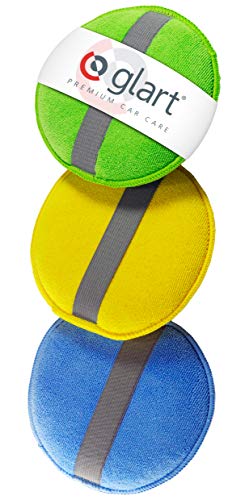 Glart 43PP Almohadillas de Pulido de Microfibra Con La Banda de Caucho, Set de 3, Azul/Verde/Amarillo, 130 x 25 mm, 4 Glart 43PP Almohadillas de Pulido de Microfibra Con La Banda de Caucho, Set de 3, Azul/Verde/Amarillo, 130 x 25 mm, 4
