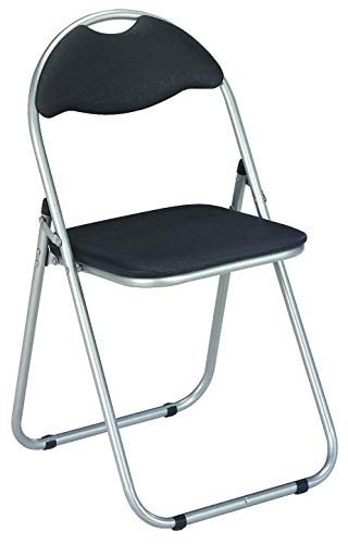 Haku Möbel - Lote de 6 sillas plegables (metal), metal, aluminio/negro, 44x47x80