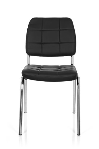 hjh OFFICE 706800 silla de confidente PICENO V piel sintética negro silla visitante