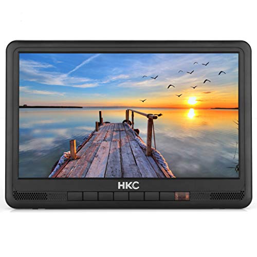 HKC P10H6 Mini TV portátil (TV HD de 10 Pulgadas) HDMI + USB, 60Hz, Reproductor Multimedia, batería incorporada, Cargador de Coche de 12 V, Antena portátil