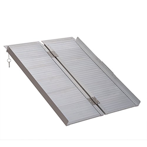 HOMCOM - Rampa plegable de aluminio con asa de transporte para silla de ruedas, scooter, mascota, movilidad del coche HOMCOM - Rampa plegable de aluminio con asa de transporte para silla de ruedas, scooter, mascota, movilidad del coche