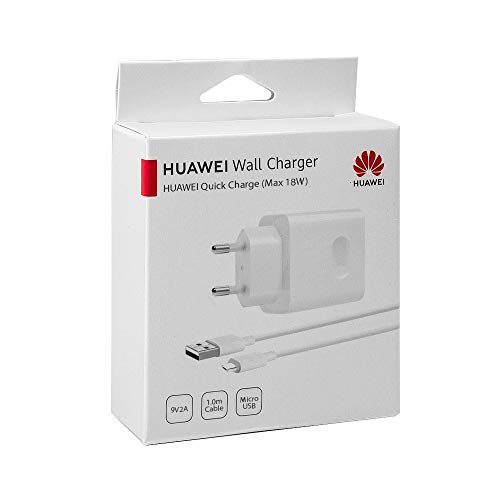 Huawei Cargador oficial Rápido Quick Charge HW-059200 para Huawei P8, P8 Lite, P smart, P9 lite, P10 Lite, Mate 7, Mate 8 BLISTER
