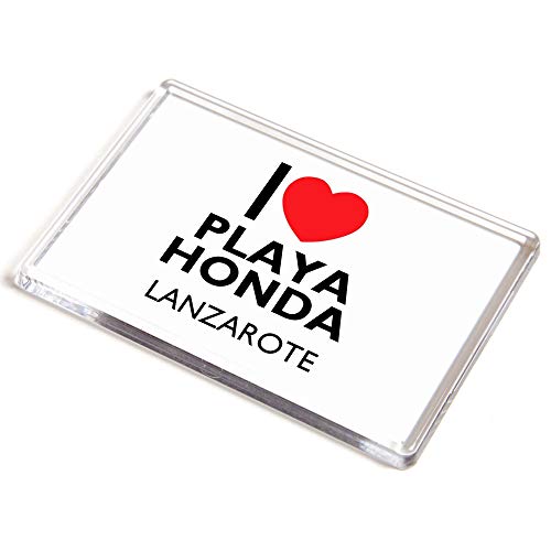 Imán con Texto en inglés «I Love Playa Honda», Lanzarote, Islas Canarias