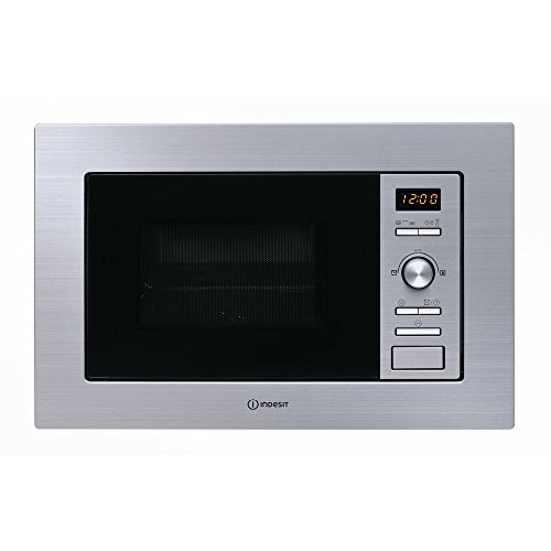 Indesit MWI 122.2 X Integrado - Microondas (Integrado, Microondas con grill, 20 L, 800 W, Botones, Giratorio, Acero inoxidable)