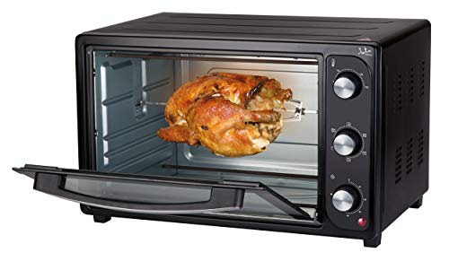 Jata HN945 Horno de Sobremesa con 4 Funciones Rotisserie Horno Grill y Convección con Capacidad de 45 l Luz interior Bandeja y Parrilla Medidas Externas 56 x 37 x 35,5 cm