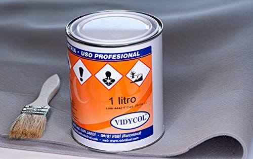 Kit tela para tapizar techo de coche, pegamento alta temperatura y brocha (GRATIS). Tejido gris claro foamizado de 2m de largo x 1,45m de ancho. 1 litro de cola y pincel para aplicarlo