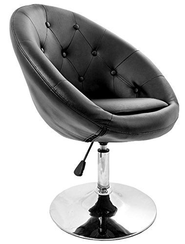 La Silla Española Marbella Taburete de Diseño, Piel, Negro, 50x40x63 cm