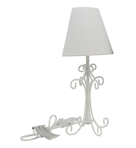LÁMPARA MESITA FORJA 36cm | IDEAL PARA MESITA DE NOCHE O SALÓN | (Diámetro 21x36 cm) (blanco) LÁMPARA MESITA FORJA 36cm | IDEAL PARA MESITA DE NOCHE O SALÓN | (Diámetro 21x36 cm) (blanco)