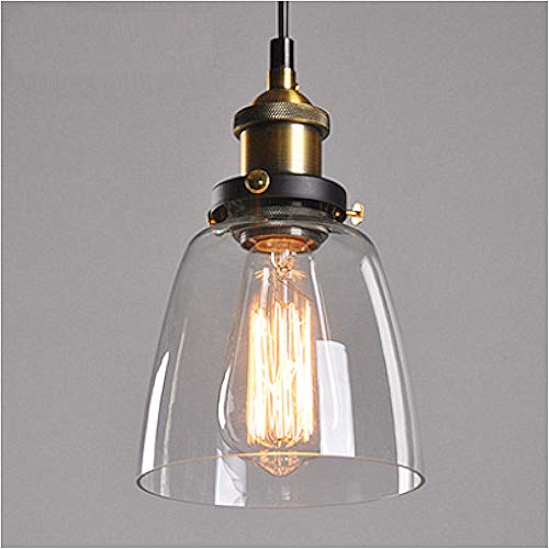 Lampop Lámpara Luz de Colgante Industrial de Cristal Lámpara de Techo Estilo Vintage Retro E27 40W