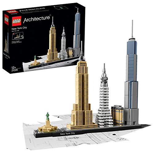 LEGO Architecture - New York, Set de Construcción de Nueva York con el Empire State y la Estatua de la Libertad, Regalo Coleccionable (21028)