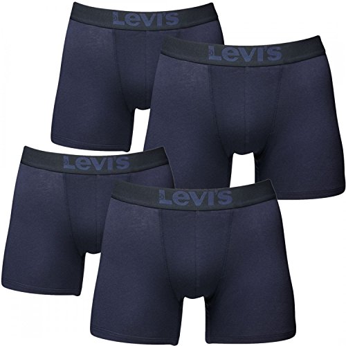 LEVI'S 4 Pack Hombres Calzoncillos, Pantalones, Calzoncillos, Boxer, Shorts, Trunks Nuevo - algodón, 4 x azul marino (vaquero medio), 95% algodón % algodón % elastán 5% elsthan % parte- elastán, hombre, 5 M)