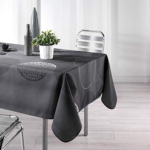 L'Harmonie Du Décor - 1721368, Mantel Rectangular, 150 X 240 Cm, Kosmo, Poliéster Estampado, Gris L'Harmonie Du Décor - 1721368, Mantel Rectangular, 150 X 240 Cm, Kosmo, Poliéster Estampado, Gris