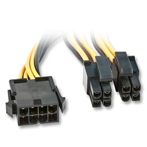Lindy 33163 Cable de alimentación Interna 0,4 m - Cables de alimentación Interna (0,4 m, EPS (8-Pin), 8-Pin(4+4) EPS12V, Male Connector/Female Connector, Negro, Amarillo)
