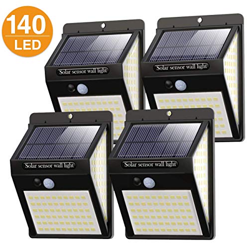 Litogo Luz Solar Exterior 140 LED【4 Pack / 3 Modos】con Sensor de Movimiento, Luces LED Solares Exteriores 270º lluminación Focos Solares Exterior Impermeable Aplique Lampara Solar para Exterior Jardin Litogo Luz Solar Exterior 140 LED【4 Pack / 3 Modos】con Sensor de Movimiento, Luces LED Solares Exteriores 270º lluminación Focos Solares Exterior Impermeable Aplique Lampara Solar para Exterior Jardin