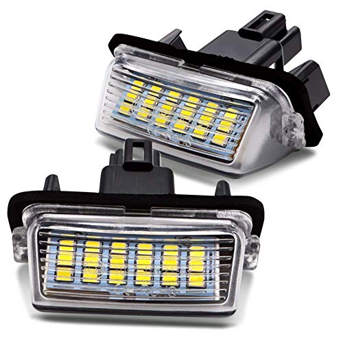 LncBoc LED Luz de la matrícula para coche Lámpara Numero plato luces Bulbos 3W 12V 18SMD con CanBus No hay error 6000K Xenón Blanco frio , 2 Piezas