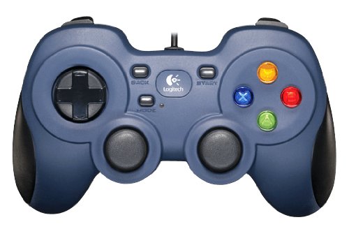 Logitech F310 Gamepad con Cable, Distribución Tipo Consola, Mando de Dirección 4 Conmutadores, Comodidad de Sujeción, Cable 1,8m, PC/Steam/AndroidTV , Azul/Gris