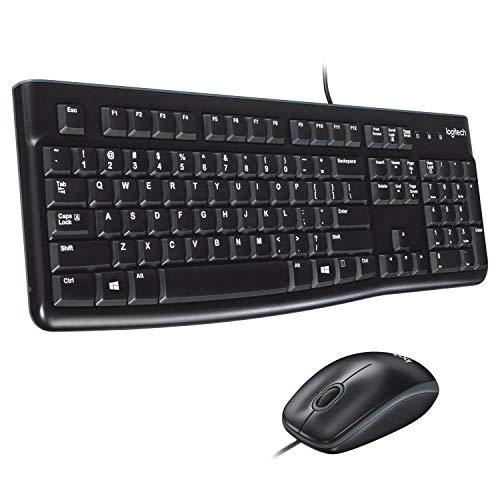 Logitech MK120 Combo Teclado y Ratón con Cable para Windows, Ratón Óptico con Cable, Conexión USB Plug And Play, Cómodo, Tamaño Normal, PC/Portátil, Disposición QWERTY Español, color Negro Logitech MK120 Combo Teclado y Ratón con Cable para Windows, Ratón Óptico con Cable, Conexión USB Plug And Play, Cómodo, Tamaño Normal, PC/Portátil, Disposición QWERTY Español, color Negro