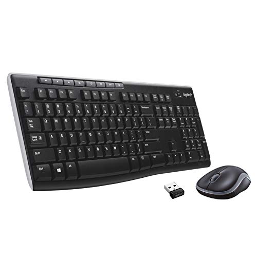 Logitech MK270 Combo Teclado y Ratón inalámbrico para Windows, Conexión 2,4 GHz, Ratón Inalámbrico Compacto, 8 Teclas de Acceso Directo, Batería 2 Años, PC/Portable, Disposición QWERTY Español - Negro