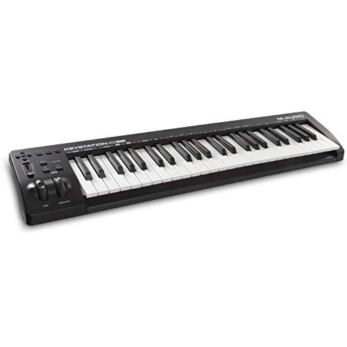 M-Audio Keystation 49MK3 - Teclado Controlador MIDI Compacto de 49 teclas con controles asignables, ruedas de cambio de tono - modulación, conectividad Plug-and-Play (Mac/PC) y software incluida M-Audio Keystation 49MK3 - Teclado Controlador MIDI Compacto de 49 teclas con controles asignables, ruedas de cambio de tono - modulación, conectividad Plug-and-Play (Mac/PC) y software incluida